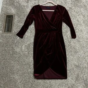 Maroon Velvet Dress